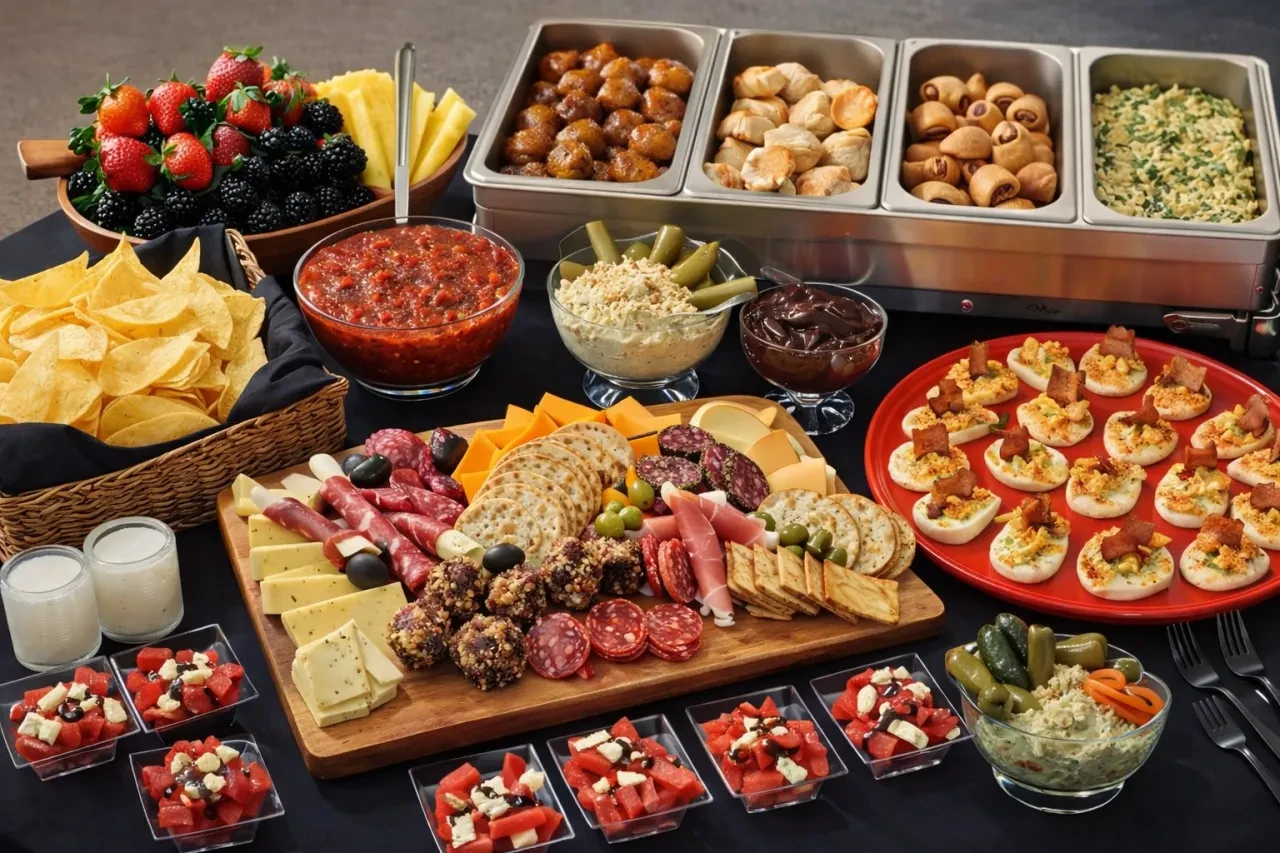 Full appetizer and charcuterie spread