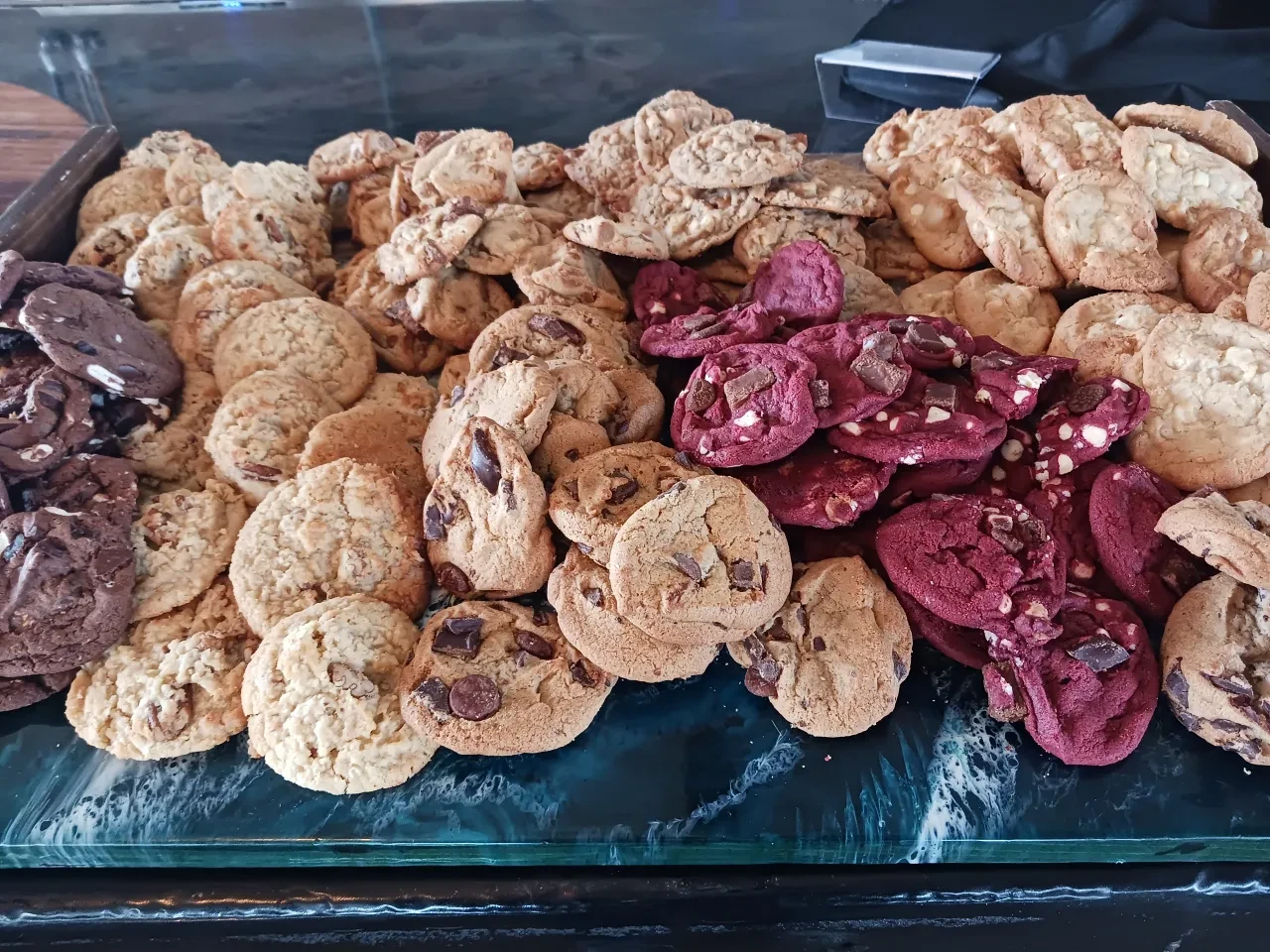 Assorted cookies and pastries display tray